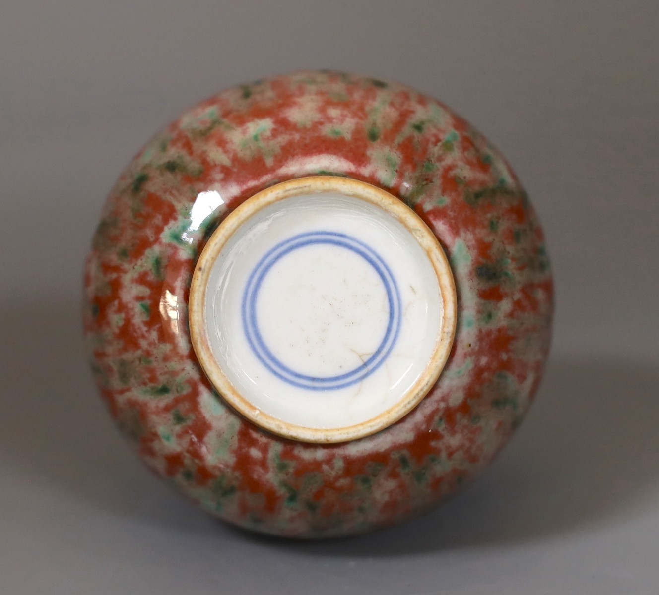 A Chinese flambé garlic neck vase, 16 cms high